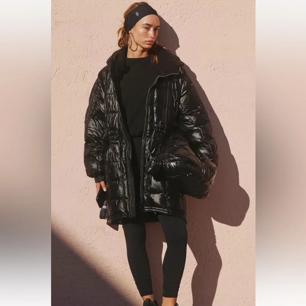 Free People Movement Patricia Packable Poncho Puffer Hooded Zip Fleece Collar - Picture 1 of 7